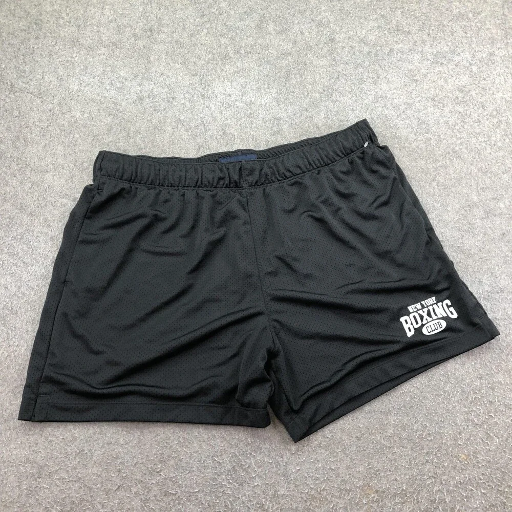 Abercrombie & Fitch Shorts Mens 2XL Black Mesh 6 Inch Boxing Club Gym Pockets